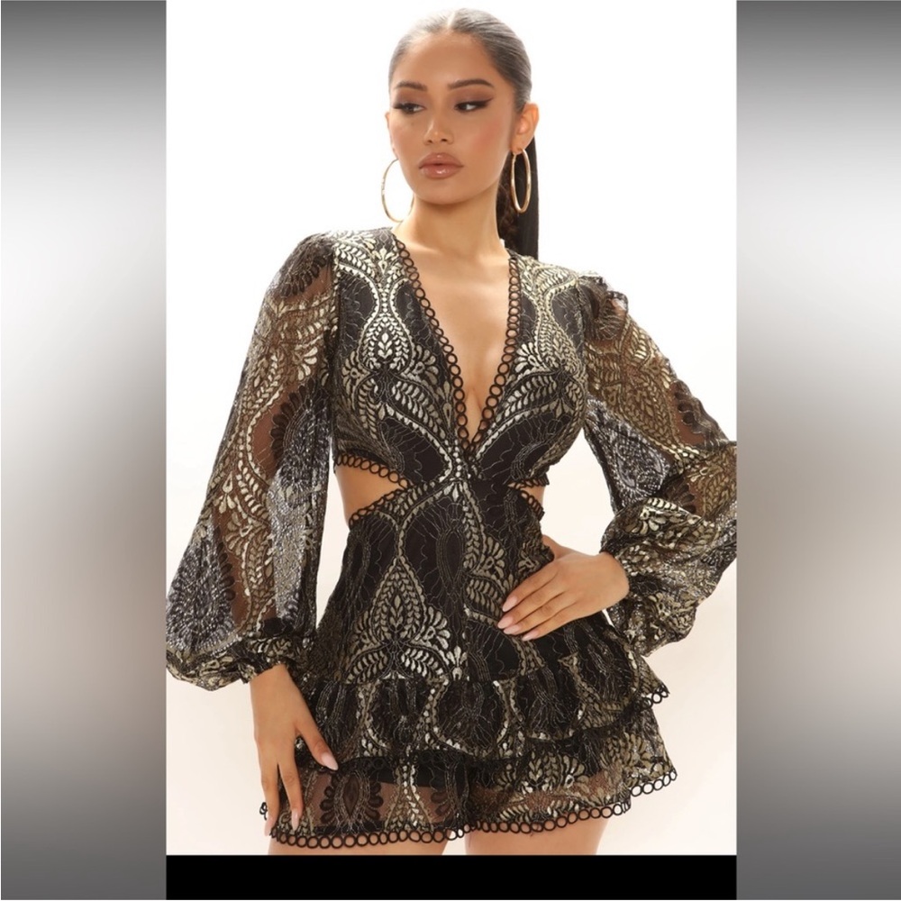 Night out lace romper - medium